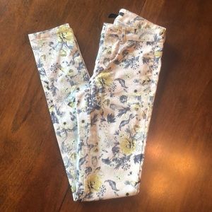 Women’s floral cream skinny jeans